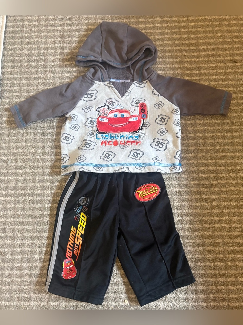 Y2K Disney Cars Lightning McQueen Hoodie Set